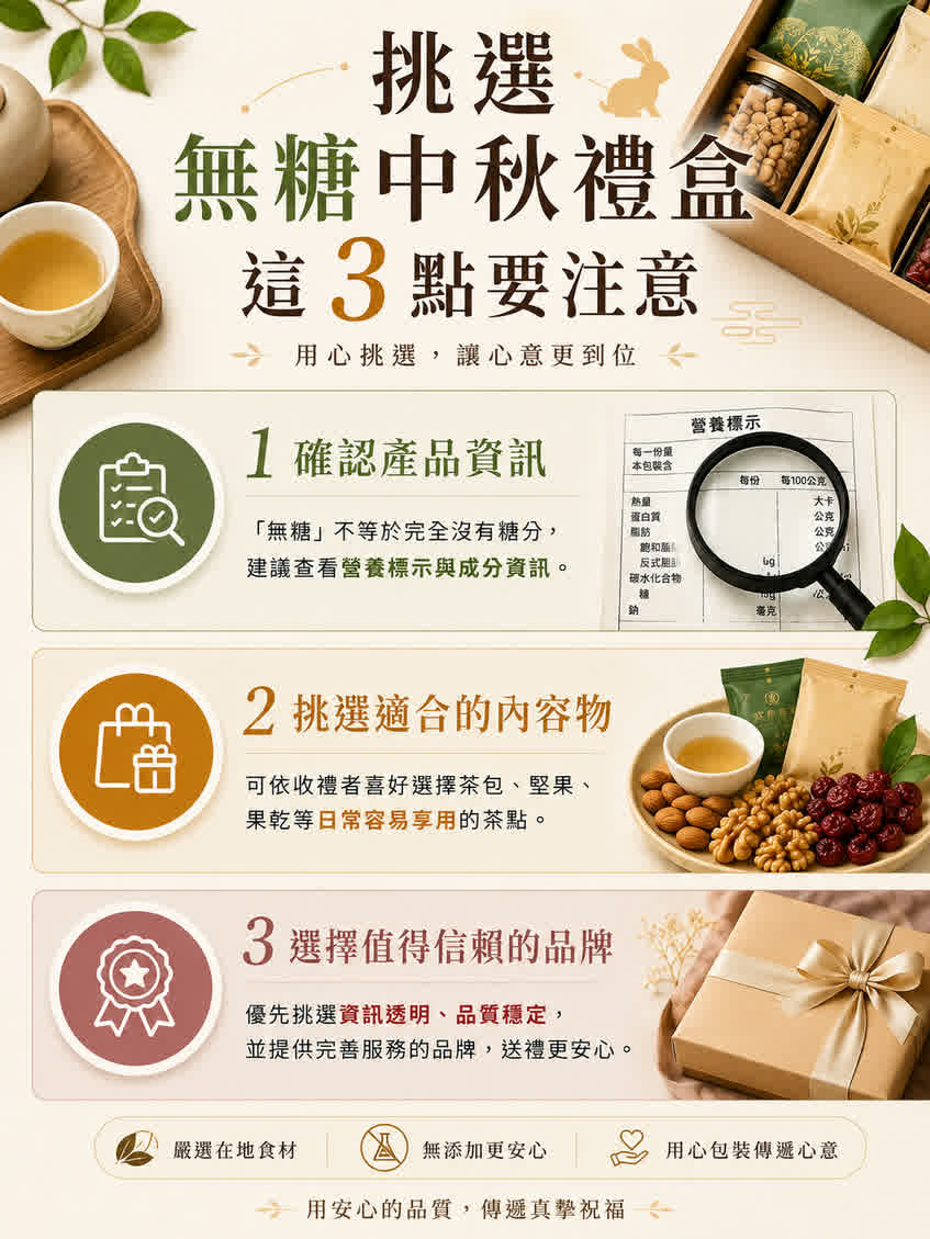 無糖中秋禮盒挑選需注意的三大重點